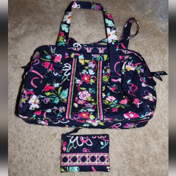 Vera Bradley "Symphony in Blue" Satchel and Coin Purse - Both Like New - Picture 1 of 1